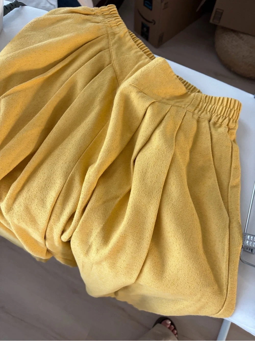 Free People Wide-Leg Pants in Mustard